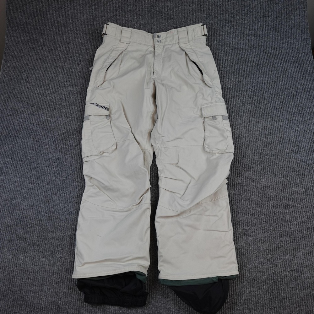 Burton Biolite Snow Pants Mens Medium Beige Cargo Insulated Ski Snowboard